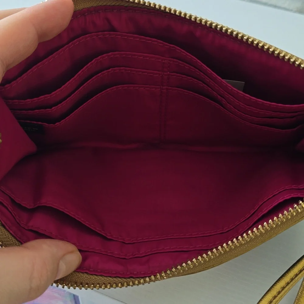 Coach July Spring Leg Zippy Wallet Wristler Multicolored